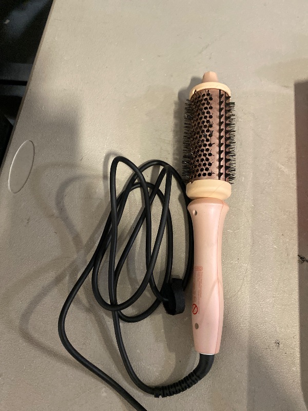 Photo 1 of TYMO Thermal Brush Curling Brush - STYLUX 1.7 Inch Blowout Volumizer with Flexi-Fit for Hair Straightening, Heated Round Styler Tool, Hair Straightener and Curler 2 in 1, Dual Voltage, Pink