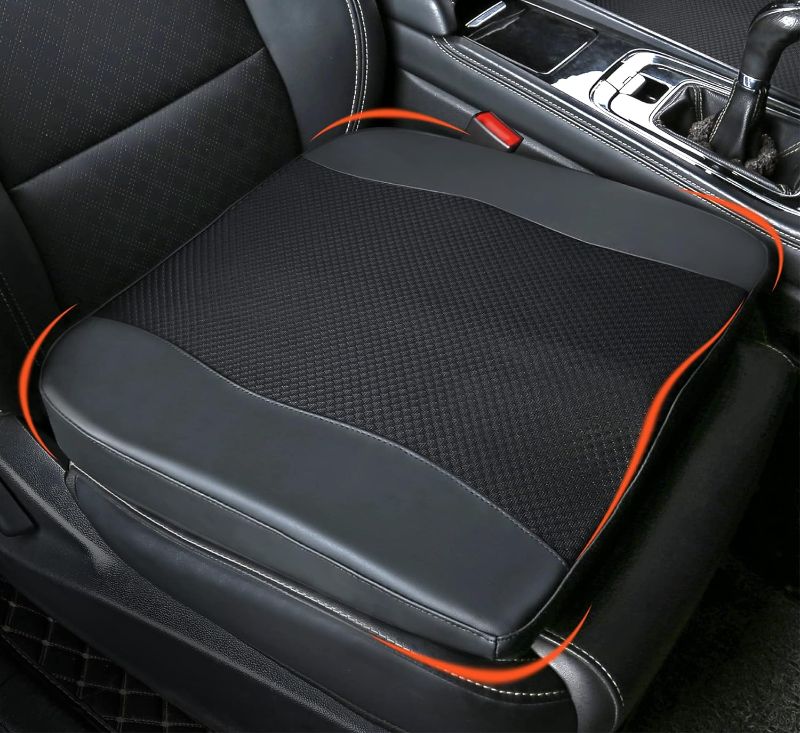 Photo 1 of Car Seat Cushion, Comfort Memory Foam Car Cushions for Driving - Sciatica & Lower Back Pain Relief, Driver Seat Pillow for Auto, Office Chair, Wheelchair - Black