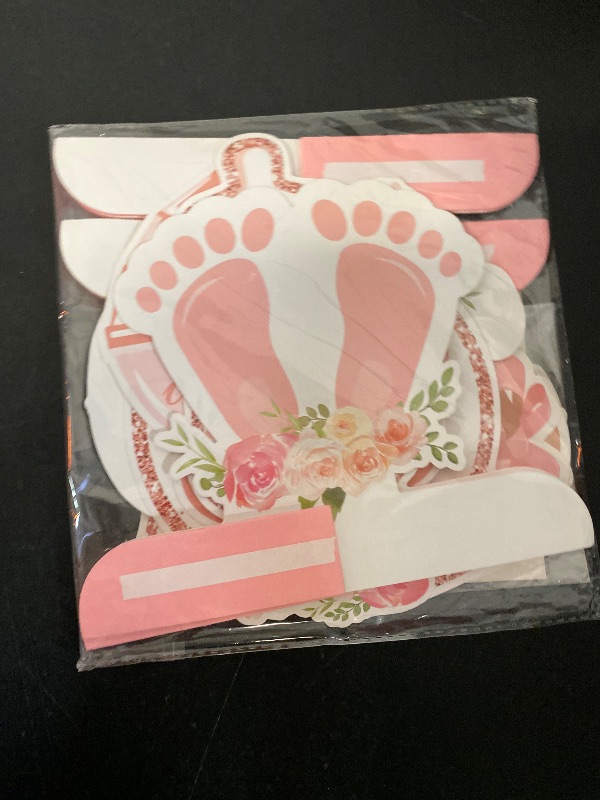 Photo 1 of 12Pcs Pink Rose Gold Baby Shower Decorations Honeycomb Centerpieces for Girls, Floral It's a Girl Gender Reveal Table Centerpiece Party Supplies, Baby Girl Pregnancy Announcement Table Topper