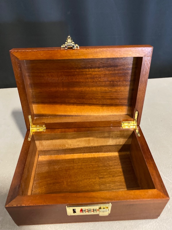 Photo 1 of 2pcs Locking Wooden Keepsake Box,Large Acacia Wooden Box with Hinged Lid with Combination Lock,Wood Box,Wood Storage Box,Decorative Storage Boxes Gift Memory Box