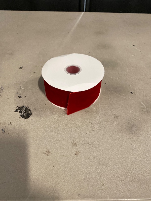 Photo 1 of ATRBB Red Velvet Ribbon - 1 1/2 Inch Width, 10 Yards Per Roll - Classic Elegant Flocked Ribbon for Gift Wrapping, Crafts, and Decorations