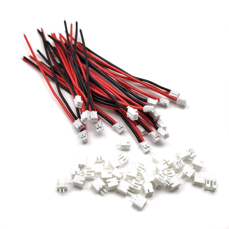 Photo 1 of 20 Sets Mini Micro JST-PH 2.0mm 2 Pin Male Connector with 10cm Silicone Wire Cables and Female Socket JST PH 2.0 Connector Kit