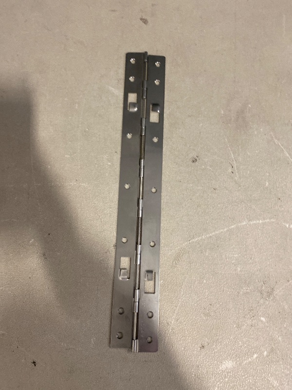 Photo 1 of Continuous & Piano Hinges, 2Pcs Stainless Steel Continuous Hinge with Holes, Heavy Duty Polished Stainless Piano Hinges for Boats Cabinets Storage Box Door Windows Screw Included (Silver) 14"