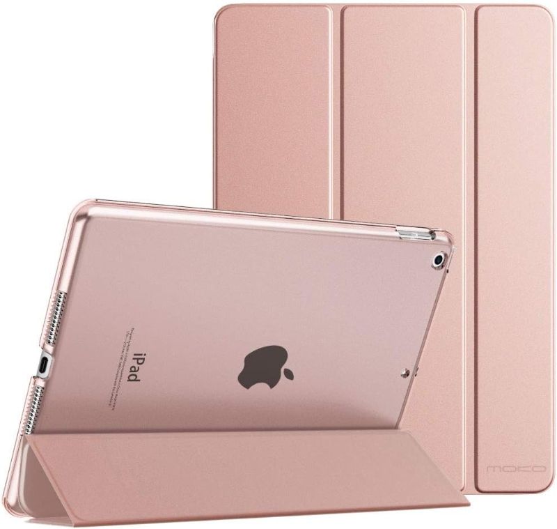 Photo 1 of Moko Case for iPad 10.2 iPad 9th Generation 2021/ iPad 8th Generation 2020/ iPad 7th Generation 2019, Slim Stand Hard Back Shell Smart Cover Case for iPad 10.2 inch, Auto Wake/Sleep, Rose Gold