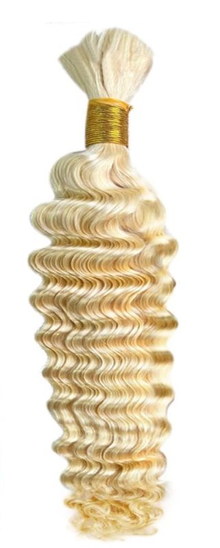 Photo 1 of Human Hair Bundles Blonde Deep Wave Bundle Uprocessed Brazilian Virgin Remy Hair 16 Inch 3 Blonde Bundle Hair Weave Soft And Healthy