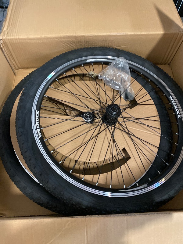Photo 1 of WEEROCK 18"/ 20"/ 24" Bike Wheelset, Front and Rear Wheelset, Aluminium Alloy Rim with 18/20/ 24 x 2.125 Inch Bike Tires, Compatible with 1/ Single Speed Threaded Freewheel and Rim Brakes