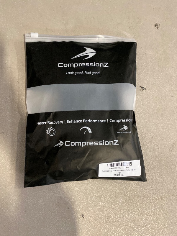 Photo 1 of (L) CompressionZ 30-40 mmHg Compression Socks for Women & Men | Knee-High Support Stockings Travel, Nurses and Athletes Black, Large