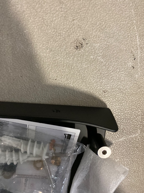 Photo 1 of Danpoo Small Floating Shelf for Wall Storage, Mini Display Shelf for Collectibles, Metal Wall Shelf for Bathroom/Living Room/Kitchen/Bedroom(Black, 8")