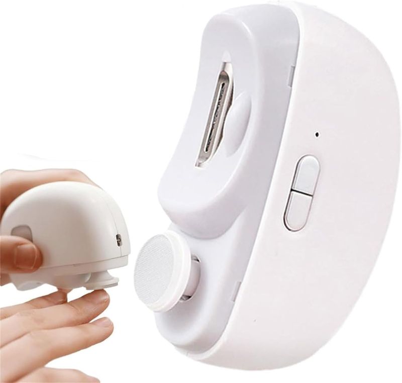 Photo 1 of Electric Automatic Nail Clipper, 2 in 1 Auto Fingernail Cutter and Polishing Grinder for Baby Senior Adult, Rechargeable Cordless USB Battery Fingernail Trimmer (White)