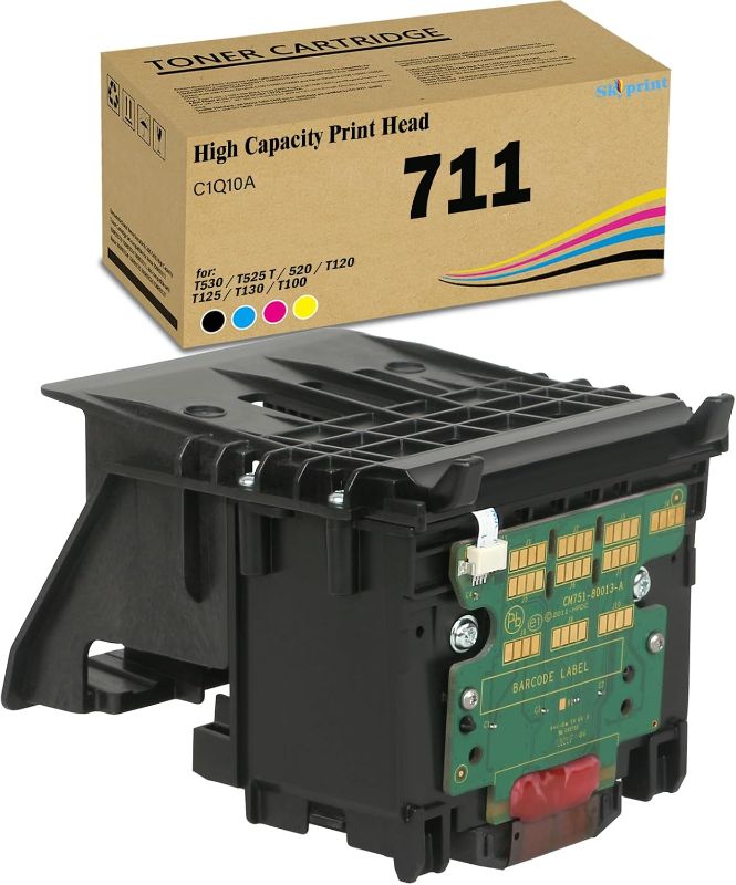 Photo 1 of SkyPrint 711 Printhead Kit (C1Q10A Pinter Head) Replacement for HP T530 T525 T520 T120 T125 T130 T100 Large Format Plotter Print Head Upgraded Chip