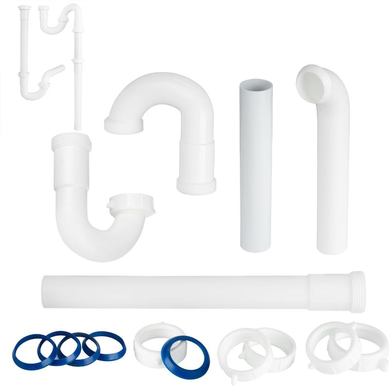 Photo 1 of Bathroom Sink Drain Kit, for Most 1-1/4” Kitchen or Bathroom Sinks Drain Repair,1-1/4” P Trap or S Trap Plumbing Sink Repair Ki
