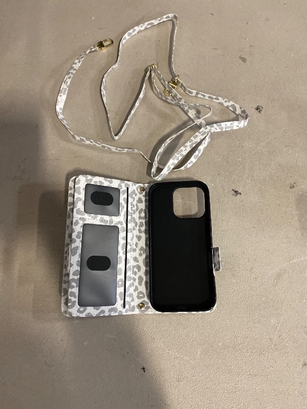 Photo 1 of for iPhone 16 Pro Max Wallet Case with Card Holder,for iPhone 16 Pro Max Case Wallet for Women Men with Stand,PU Leather Magnetic Zipper Pocket Wrist Strap Flip Phone Case-White Leopard