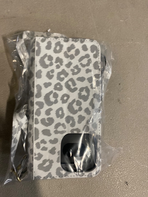 Photo 1 of for iPhone 16 Pro Max Wallet Case with Card Holder,for iPhone 16 Pro Max Case Wallet for Women Men with Stand,PU Leather Magnetic Zipper Pocket Wrist Strap Flip Phone Case-White Leopard