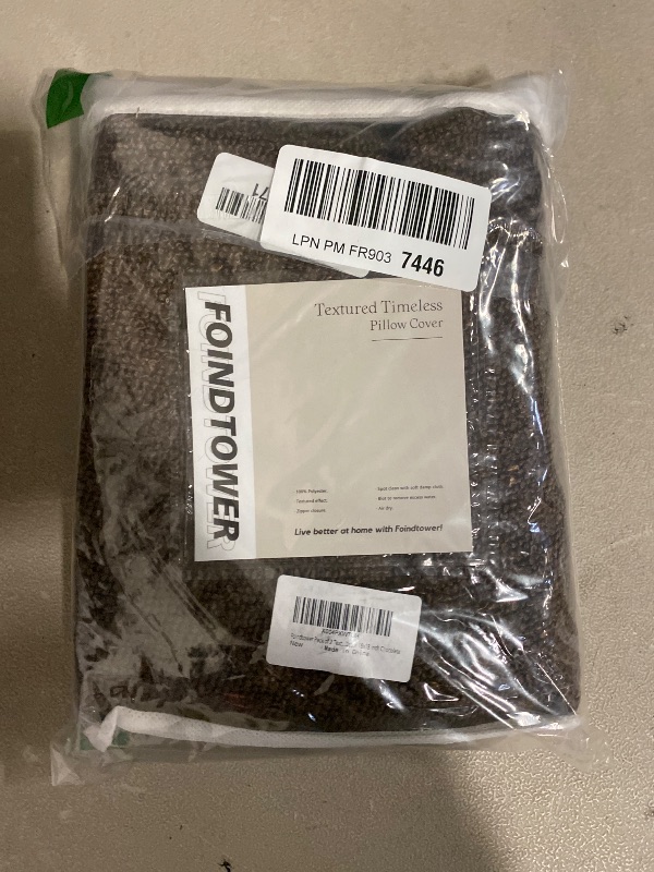 Photo 1 of Foindtower Pack of 2 Textured Boucle Throw Pillow Covers Accent Solid Pillow Cases Cozy Soft Decorative Couch Cushion Case for Chair Sofa Bedroom Living Room Home Decor 18x18 Inch Chocolate