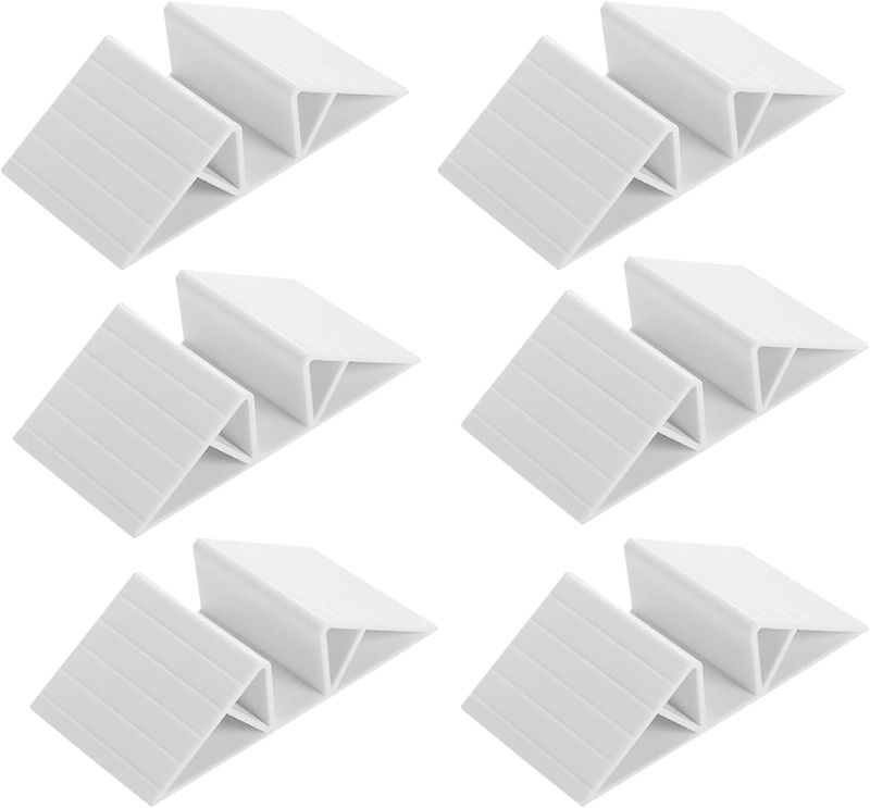 Photo 1 of 6 PCS White Plastic Triangle Support Feet for Pet and Baby Gates, Fences - Reinforcement Fittings for Free-Standing Dog Gates and Configurable Wood Panels