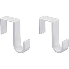 Photo 1 of 1st Choice Over The Door Hooks Hangers, Laundry Hanger White Plastic 2 Pack Coats Towels Clothes,White