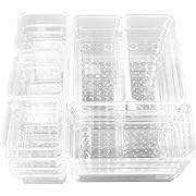 Photo 1 of Modern-Depo 16 PCS Clear Drawer Organizer Set 5 Sizes Plastic Drawer Storage Bins Dividers Trays Dot Box for Makeup, Jewelry, Kitchen Utensils, Gadgets, Office