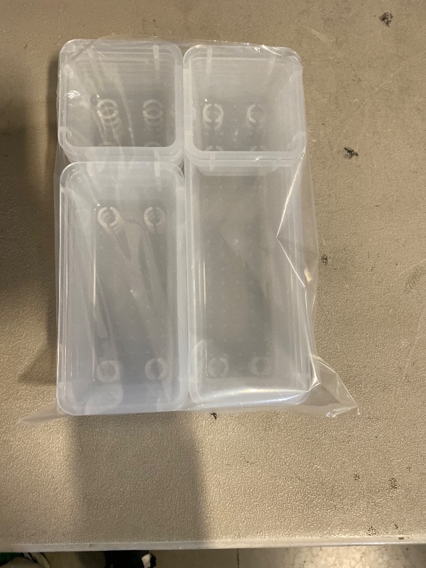 Photo 1 of Modern-Depo 16 PCS Clear Drawer Organizer Set 5 Sizes Plastic Drawer Storage Bins Dividers Trays Dot Box for Makeup, Jewelry, Kitchen Utensils, Gadgets, Office