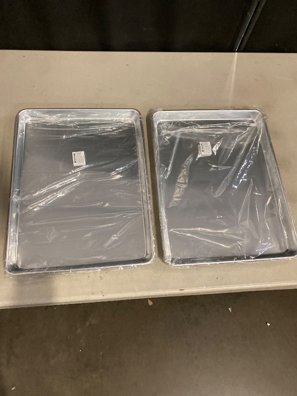 Photo 1 of Commercial Quality Baking Sheet Pan Set, Natural Aluminum Cookie Sheet, Umite Chef Warp Resistant Baker's Half Sheet Pan, Large Thick Cookie Tray Pans for Baking, Roasting(2 Pack, 18X13In)