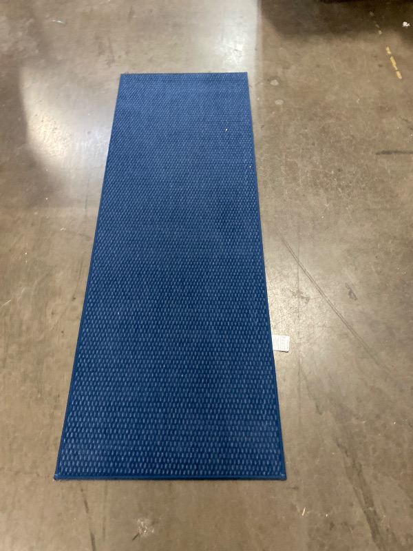 Photo 1 of Bathroom Rugs Non Slip Washable, Super Absorbent Thin Bath Mat Small Quick Dry Low Pile Bathroom Rug, Navy Blue 24"x70"