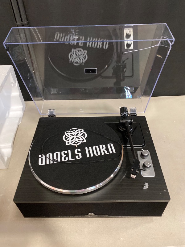 Photo 1 of ANGELS HORN Vinyl Record Player, Bluetooth Turntable with Built in Speakers Phono Preamp, High Fidelity Turntables for Vinyl Records with Magnetic Cartridge AT-3600L, Belt Drive 2-Speed