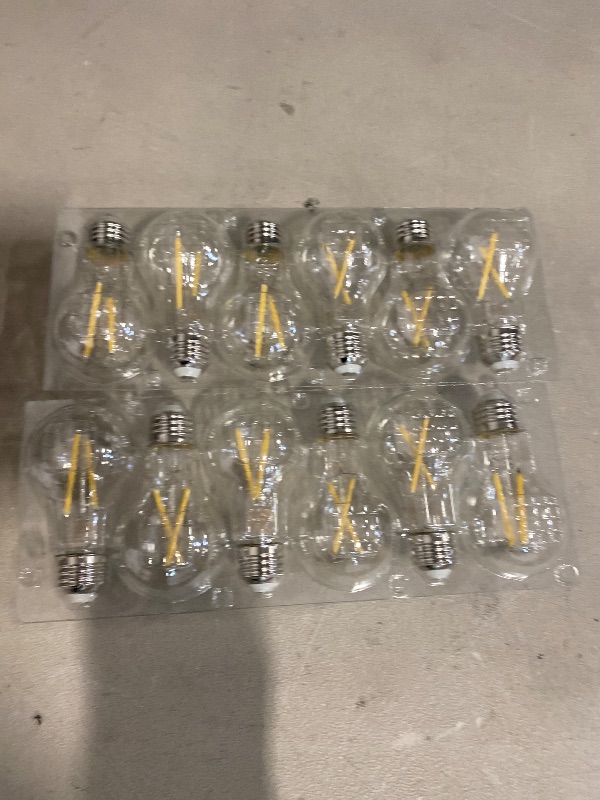 Photo 1 of dalattin A19 Vintage LED Edison Bulbs, 60W Equivalent Light Bulbs, 5000K Daylight White, Clear Glass Filament Bulb, Efficient 8W, E26 Base, 800 LM, CRI80+, Non-Dimmable for Home, Farmhouse, 12 Pack