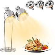 Photo 1 of Food Heat Lamp Commercial Food Warmer Lamp Adjustable 2-Head Food Warming Light, Food Heating Lamp Warmer, Stainless Steel Food Warming Lamp for Kitchen Cafeteria Restaurant Buffet