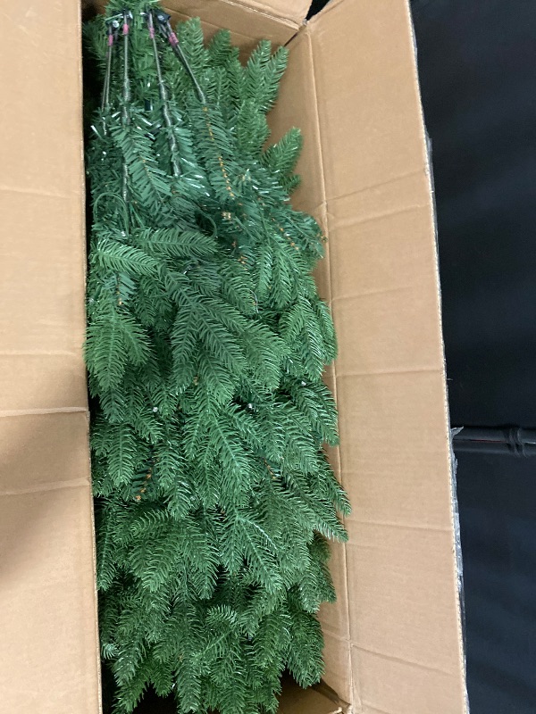 Photo 1 of 6ft Christmas Tree Prelit w/ 2085 PE & PVC Mixed 'Feel Real' Branch Tips, 400 Warm LED Lights, Hinged Spruce Artificial Xmas Tree with Metal Stand & Bag for Home, Office, Party Décor