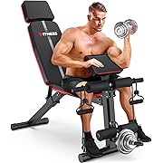 Photo 1 of XDDIAS Adjustable Weight Bench, Workout Bench with Leg Extension and Preacher Curl Pad, Weight Bench for Home Gym, Foldable Exercise Bench, Quick Adjustment Incline Bench Press