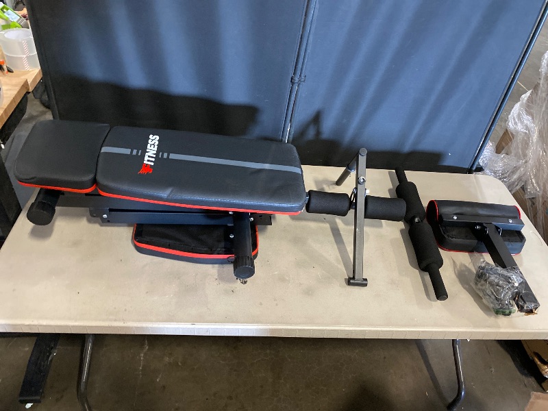 Photo 1 of XDDIAS Adjustable Weight Bench, Workout Bench with Leg Extension and Preacher Curl Pad, Weight Bench for Home Gym, Foldable Exercise Bench, Quick Adjustment Incline Bench Press