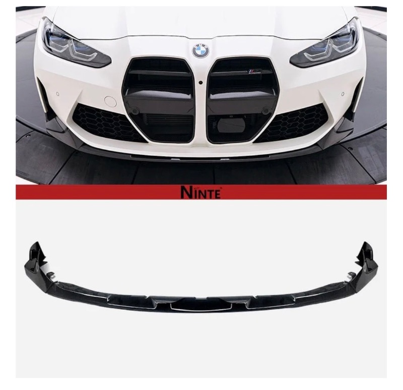 Photo 1 of Ninte Carbon Fiber Front Lip Spoiler designed for the 2021-2025 BMW G80 M3 and G82/G83 M4. 