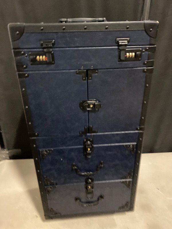 Photo 1 of Professional Barber Case with Wheels,Rolling Nail Case,Rolling Makeup Cases with Wheels & Drawers, Salon Barber Cases Traveling Cart Trunk for Makeup Artist and Hairstylist