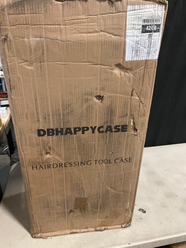 Photo 1 of Professional Barber Case with Wheels,Rolling Nail Case,Rolling Makeup Cases with Wheels & Drawers, Salon Barber Cases Traveling Cart Trunk for Makeup Artist and Hairstylist