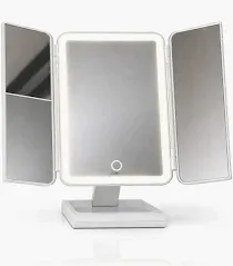 Photo 1 of Makeup Mirror with 2x/3x/5x Magnification - 3-Section Foldable Mirror (Smart), Rechargeable - for travel, for &, Plastic Mirror for / white