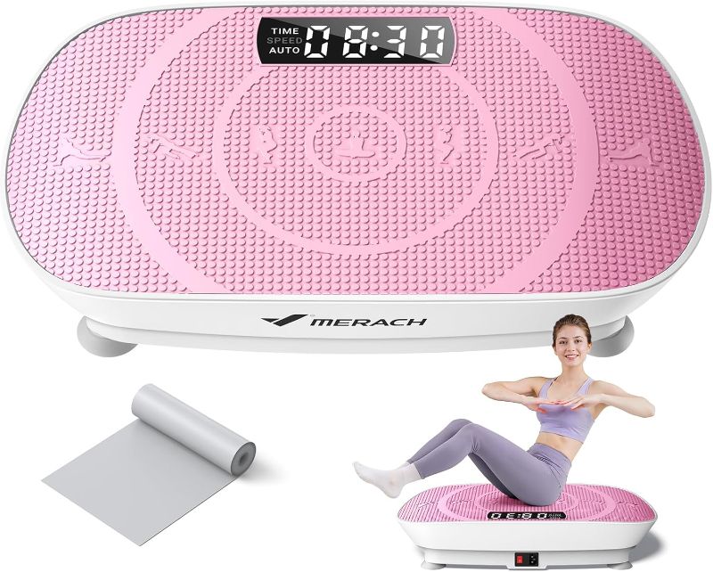 Photo 1 of MERACH Vibration Plate Exercise Machine, Whole Body Workout Equipment for Women, Bluetooth and Silicone Pedal, Vibration Plate with Auto Mode, Vibrate Fitness Platform for Home