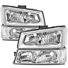 Photo 1 of Headlights For 2003-2007 Chevy Silverado Avalanche Chrome+Signal Bumper Lamps