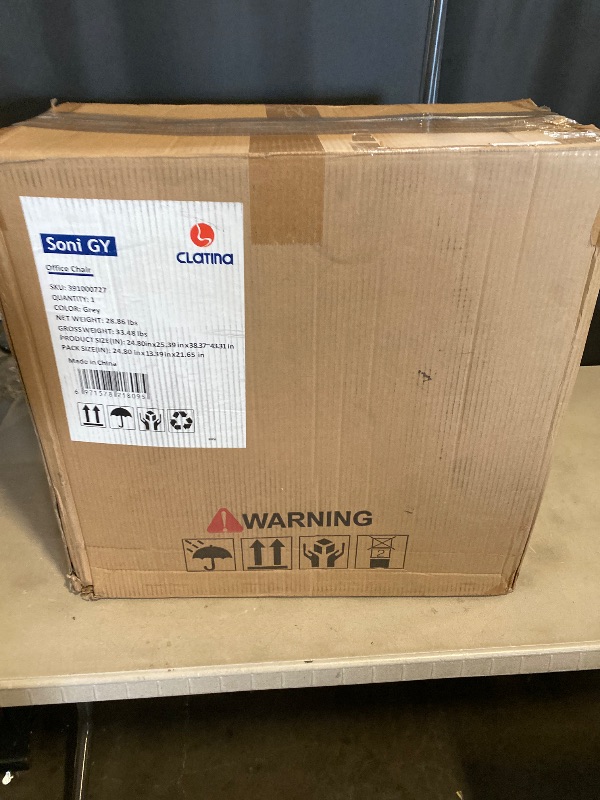 Photo 1 of CLATINA Ergonomic High Swivel Executive Chair with Adjustable Height Head 3D Arm Rest Lumbar Support and Upholstered Back for Home Office Black Gray