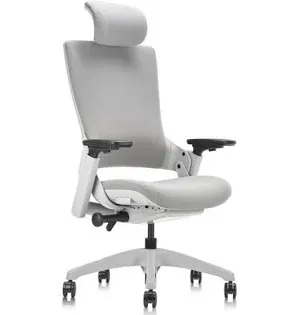 Photo 1 of CLATINA Ergonomic High Swivel Executive Chair with Adjustable Height Head 3D Arm Rest Lumbar Support and Upholstered Back for Home Office Black Gray