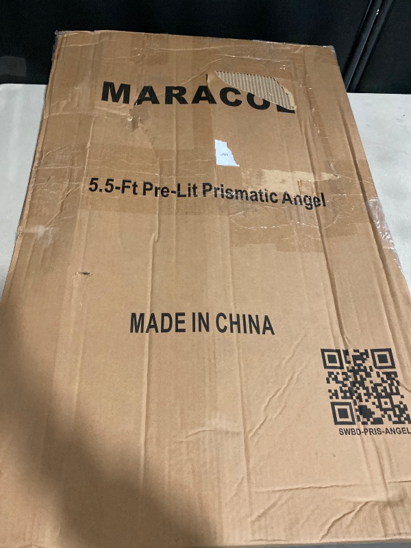 Photo 1 of 5.5ft Pre- Lighted Angel, Prismatic Iridescent Angel Outdoor Christmas Decorations with 110 LED Lights, Plug-in Giant Xmas Angel for Yard, Garden, Porch, Outdoor Holiday Decor