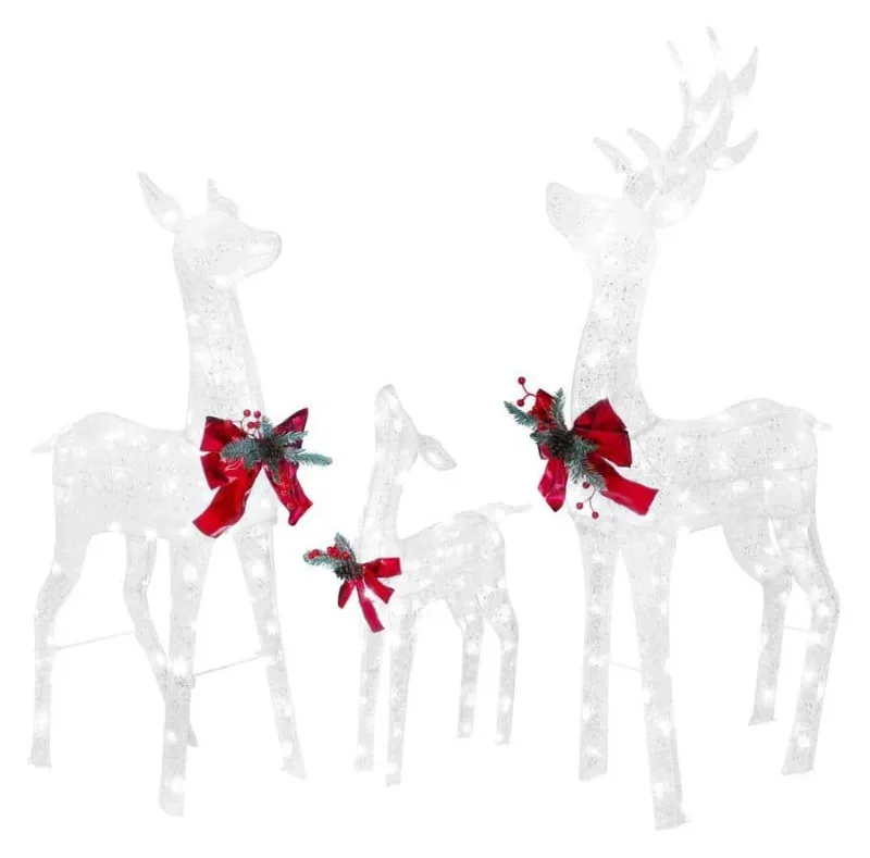 Photo 1 of  3D Reindeer Family Outdoor Christmas Holiday Yard Decoration Cool White LED, White