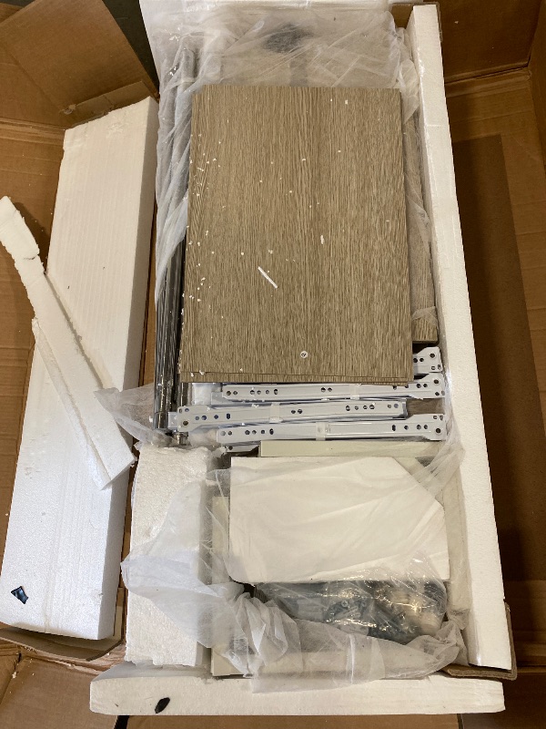 Photo 1 of Aheaplus Closet System with 4 Drawers, 8FT Wood Closet Organizer System, 96’’ Closet Built In System Tower with Shelves, Walk-in Closet Wardrobe Clothes Garment Rack, Fits Spaces 4-9 ft, White Oak