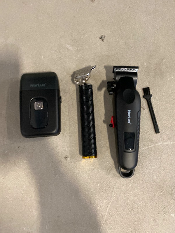 Photo 1 of 3pcs Men'S Grooming Kit - Professional USB Rechargeable Hair Clipper Set With Nose Trimmer, Electric Shaver, Detail Trimmer, Ideal Father'S Day Gift, Supports USB Charging, Includes 8Limit Combs, Perfect For Valentine'S Day Gift