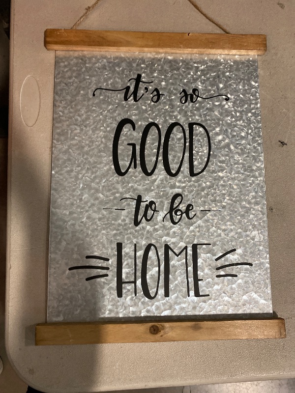 Photo 1 of 6" Galvanized Tin Home Sign- Good to be Home