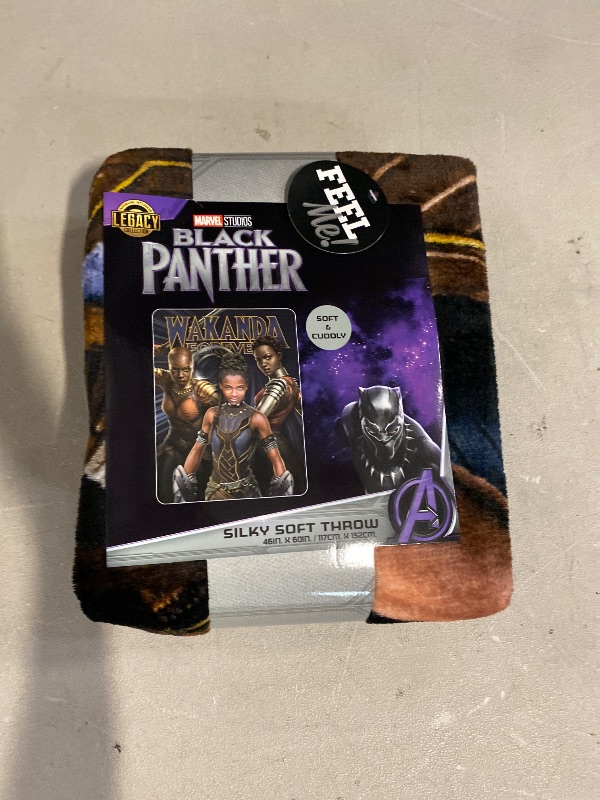 Photo 1 of 46" X 60" Black Panther Silk Touch Throw