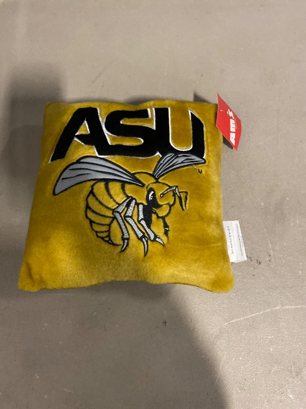 Photo 1 of Alabama State University Hornets mascot throw pillow. 