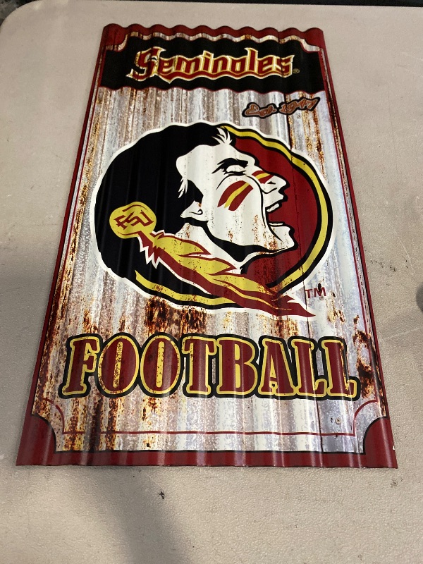 Photo 1 of  Decorative corrugated metal sign The Florida State University Seminoles