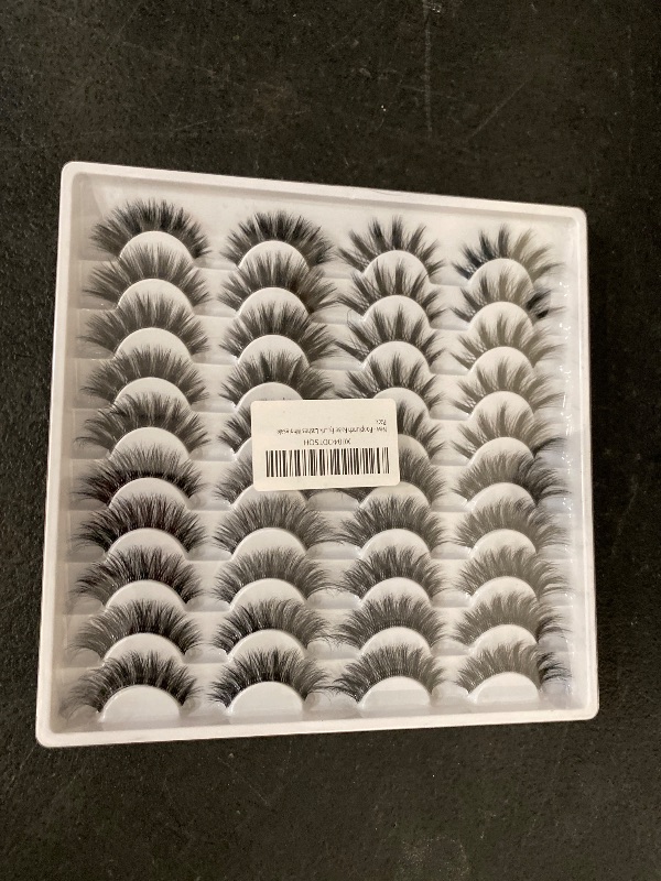 Photo 1 of Pooplunch False Eyelashes 20 Pairs Cat Eye Look Wispy Natural Volume Clear Band Extensions Fake Eyelash 8D Faux Mink Lashes Strips Wholesale Bulk Pack