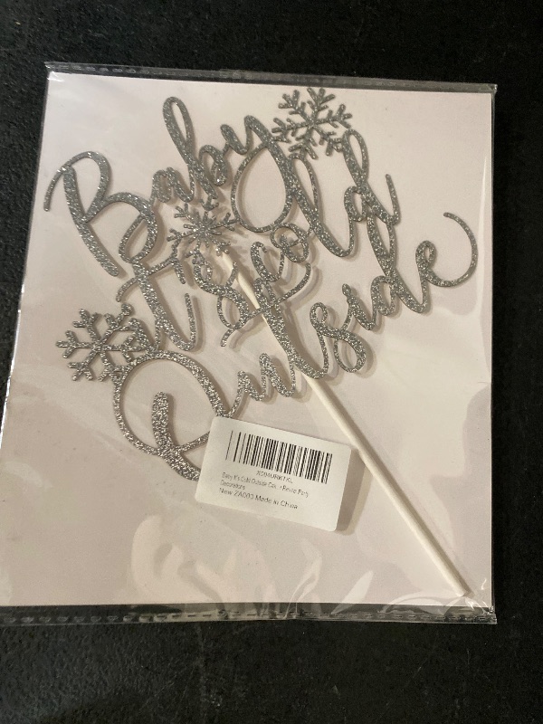 Photo 1 of Baby It's Cold Outside Cake Topper, Sweet Little Snowflake, Winter Snowflake Theme Baby Shower Gender Reveal Party Decorations