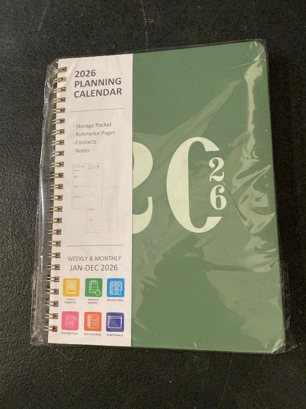Photo 1 of 2026 Planner, Weekly and Monthly Calendar Agenda Book, Jan 2026 - Dec 2026, Hardcover Planning Academic Planner for Office School Supplies and Desk Accessories - A5 (6.3'' x 8.5'')