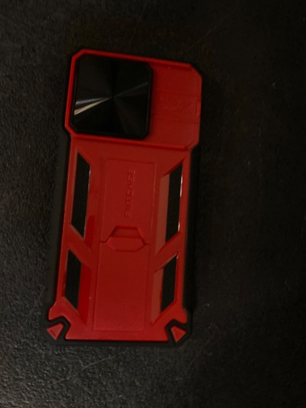 Photo 1 of FNTCASE for iPhone 15 Pro Case: Military Grade Drop & Shock Protection Cell Phone Cover with Kickstand & Slide | Rugged Protective Bumper Textured (Red)